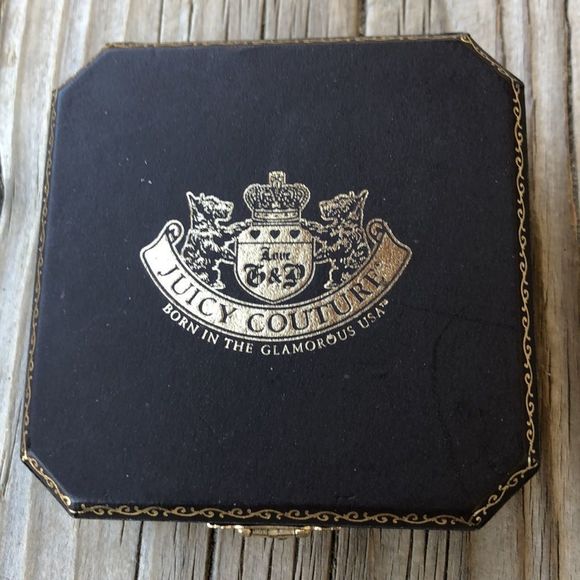Juicy Couture Vintage Crystal Crown Pearl Drop Earrings IOB EUC - Picture 7 of 8